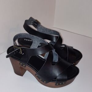 Torrid Black Strappy Heeled Platform Strappy Sandals Size9.5 Wide